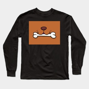 Dog Mouth With Bone Face Mask Long Sleeve T-Shirt